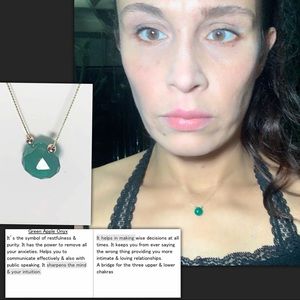 Natural Green Apple Onyx Necklace